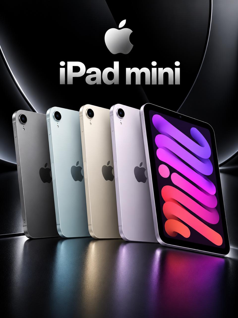 iPad mini, disponível em Cinza-espacial, Azul, Estelar, Roxo